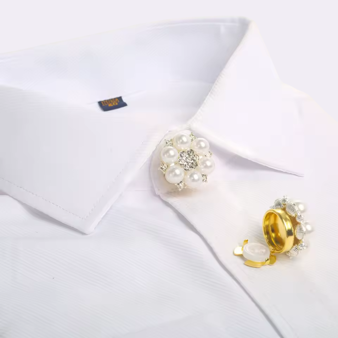 Golden Knot – Broche Floral para Elevar tu Camisa