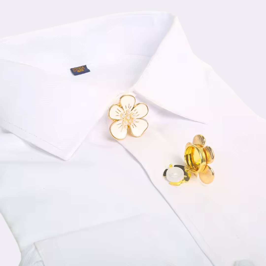Silk Bloom  – Broche Floral para Elevar tu Camisa